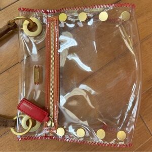 Hammitt Clear Shoulder Bag with Red and Gold Accents